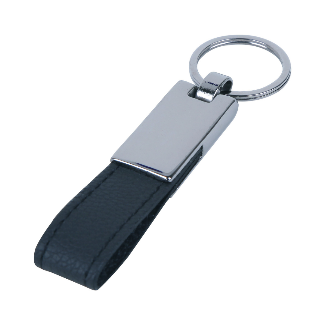 EN UYGUN KAZOVA SİYAH METAL-DERİ ANAHTARLIK