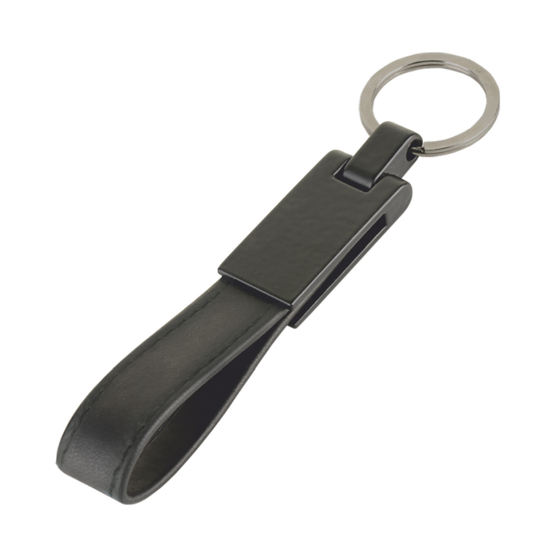 EN UYGUN SİYAH DÜZOVA METAL-DERİ ANAHTARLIK